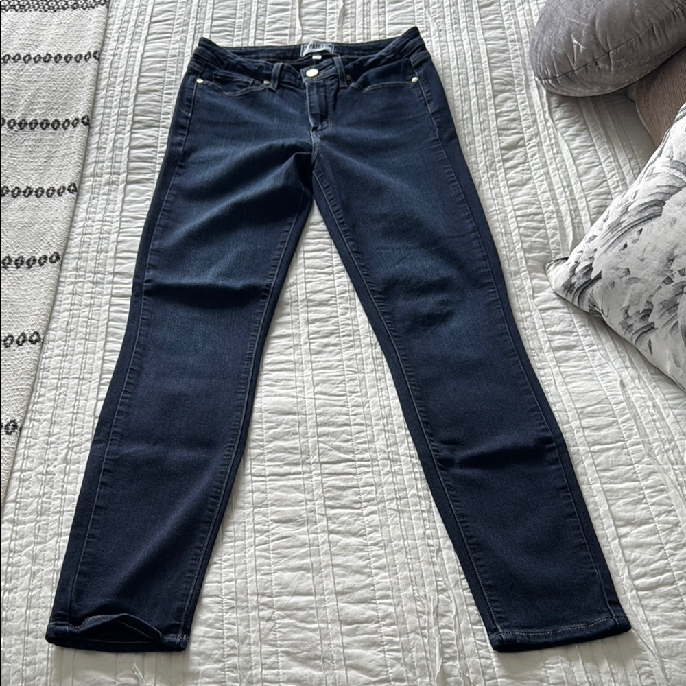 Paige Denim Hoxton Ultra Skinny Jean, Size 28, dark wash